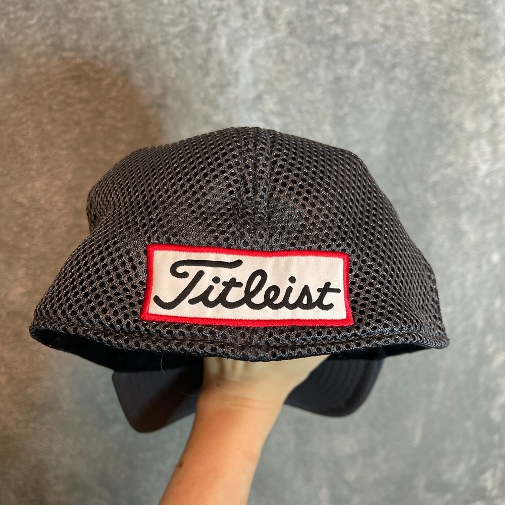 Titleist Pro V1 FootJoy Mesh Stretch Fitted Golf Hat Baseball Cap M/L Gray Black - Picture 3 of 8